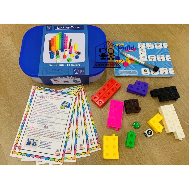 Mua Bộ học toán và xếp hình sáng tạo Linking cube/number blocks 100 ...