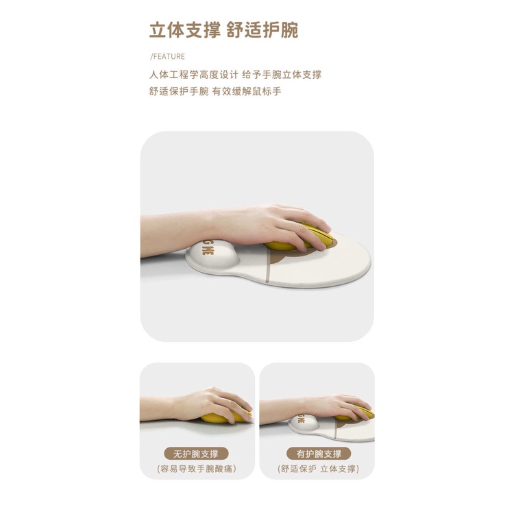 Miếng Lót Chuột Máy Tính Bằng Silicon Dày Mềm Hình Gấu Ôm Cổ Tay