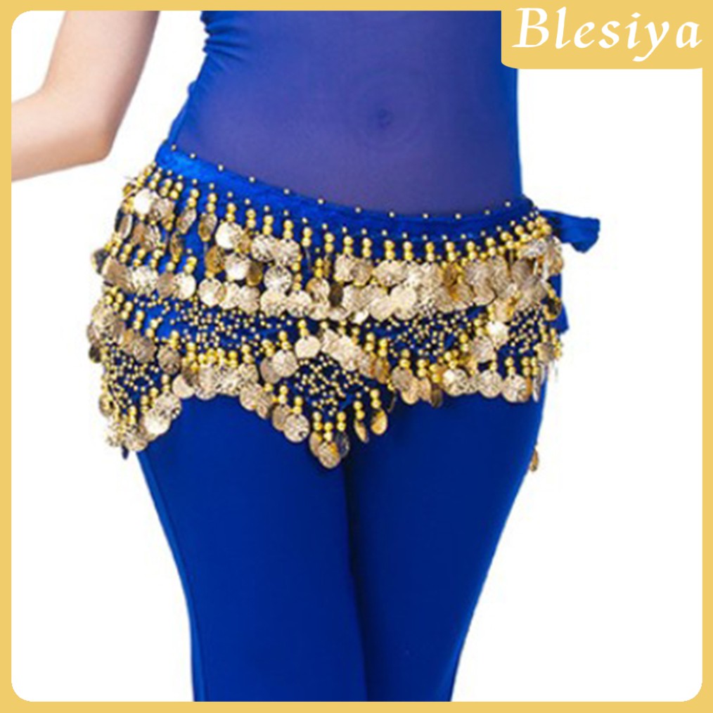 Khăn đeo hông đính đồng xu tua rua trang phục múa bụng thời trang cho nữ