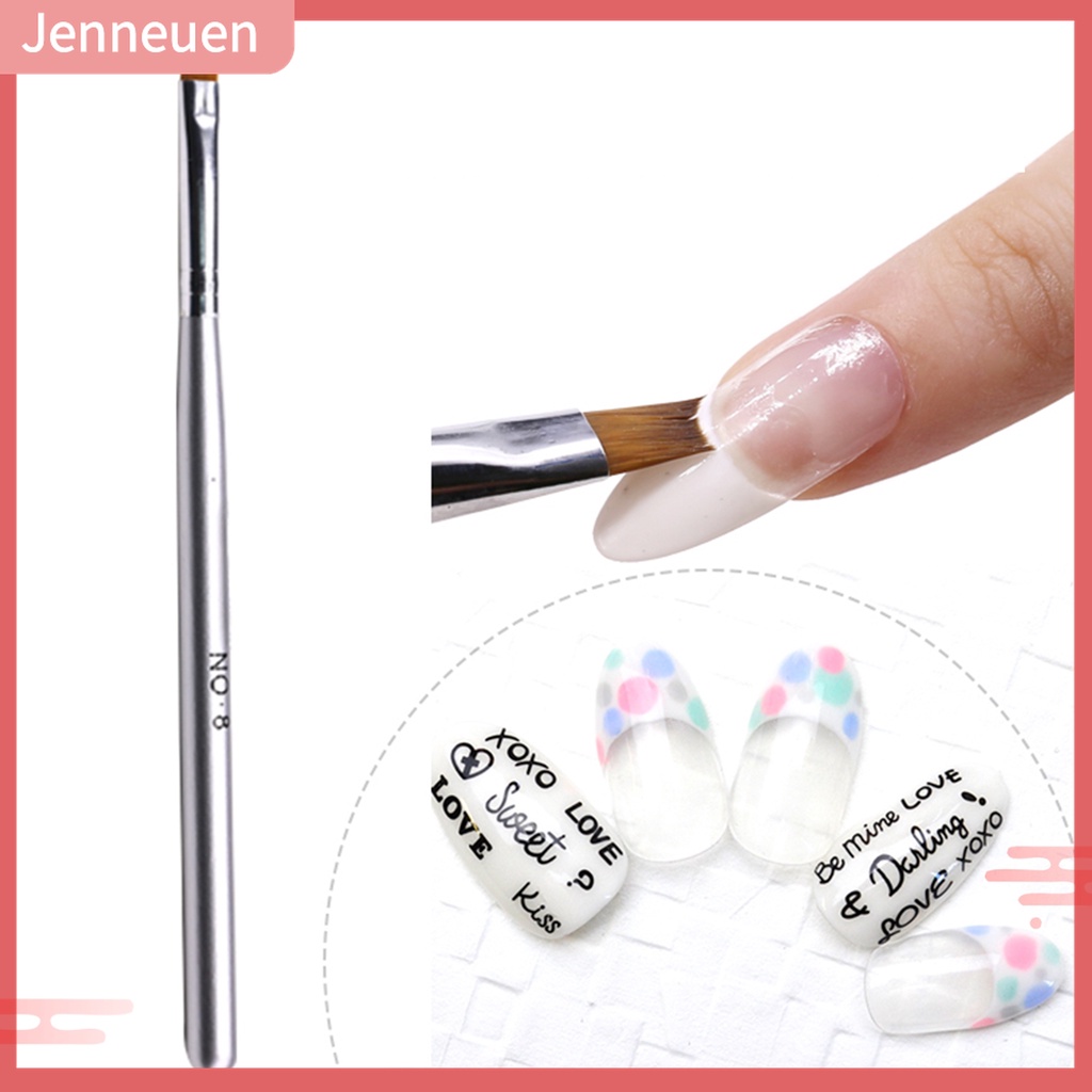 Cọ Trang Trí Móng Tay Nghệ Thuật Bằng Gỗ Đầu Nửa Mặt Trăng Mềm Mại