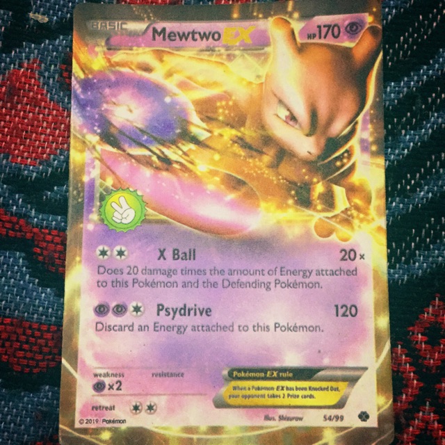 Thẻ bài Pokemon Basic - Mewtwo (tặng kèm 4 con basic vàng)