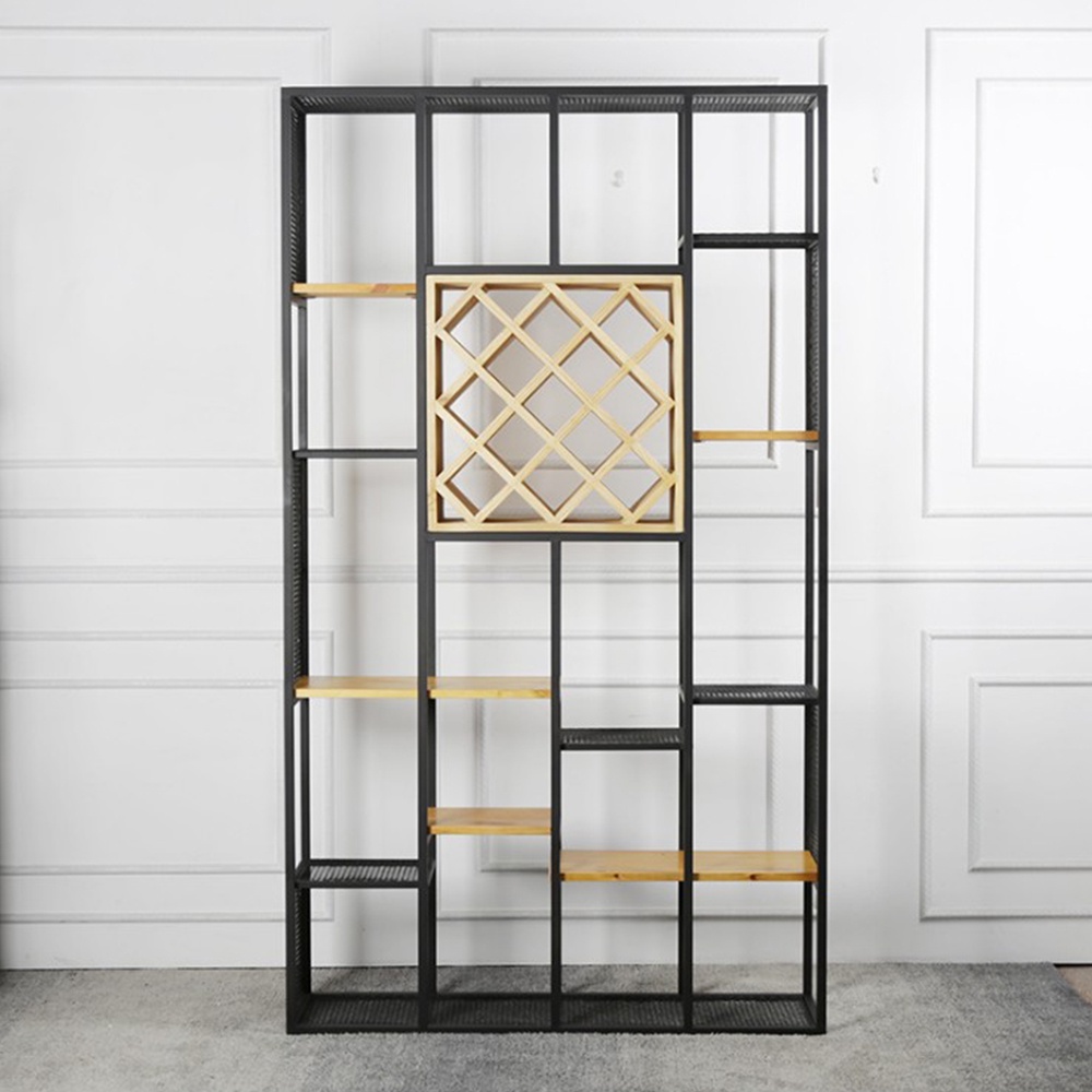 Kệ trưng bày trang trí, để rượu IBIE AK021 mặt gỗ, khung sắt sơn tĩnh điện, tùy chọn kích thước, màu sắc, gia công tỉ mỉ