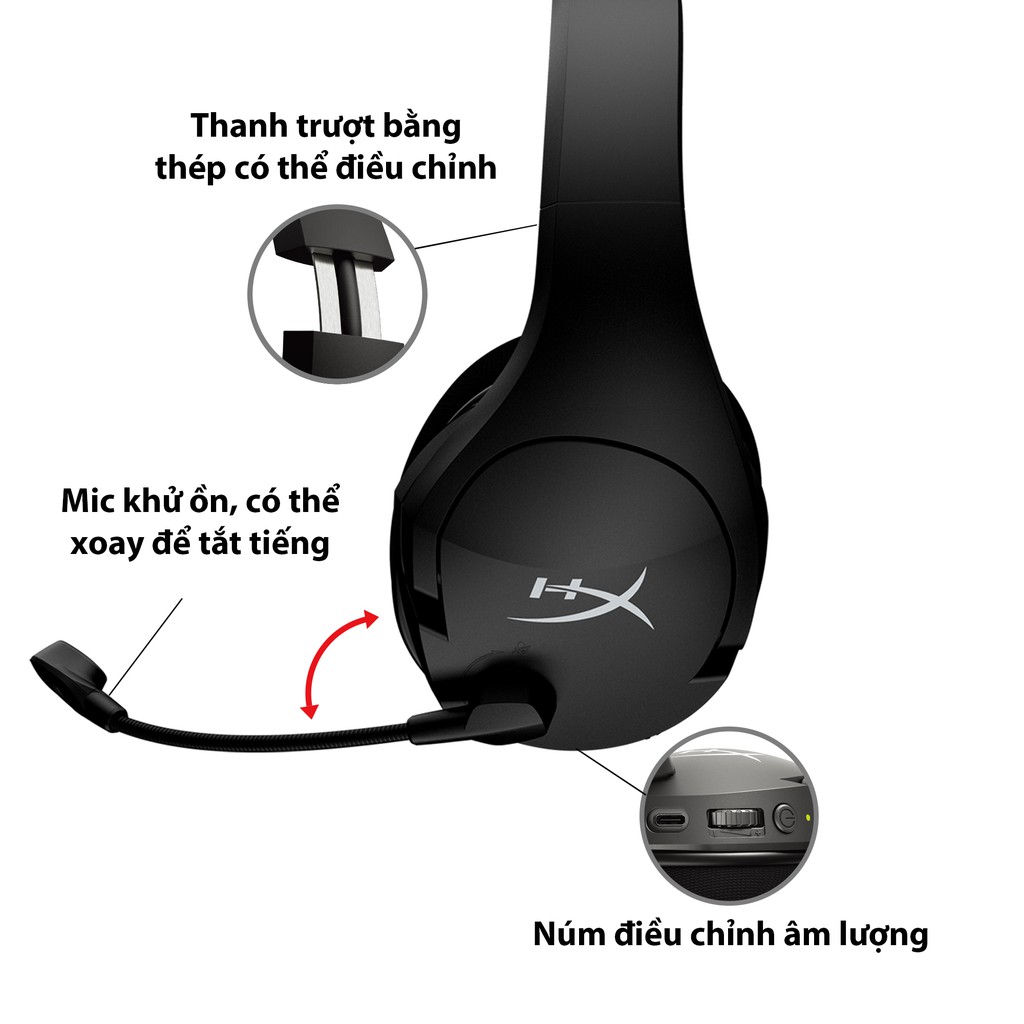 [Mã BMLT300 giảm đến 300K đơn 499K] Tai nghe không dây HyperX Stinger Core Wireless (4P4F0AA)