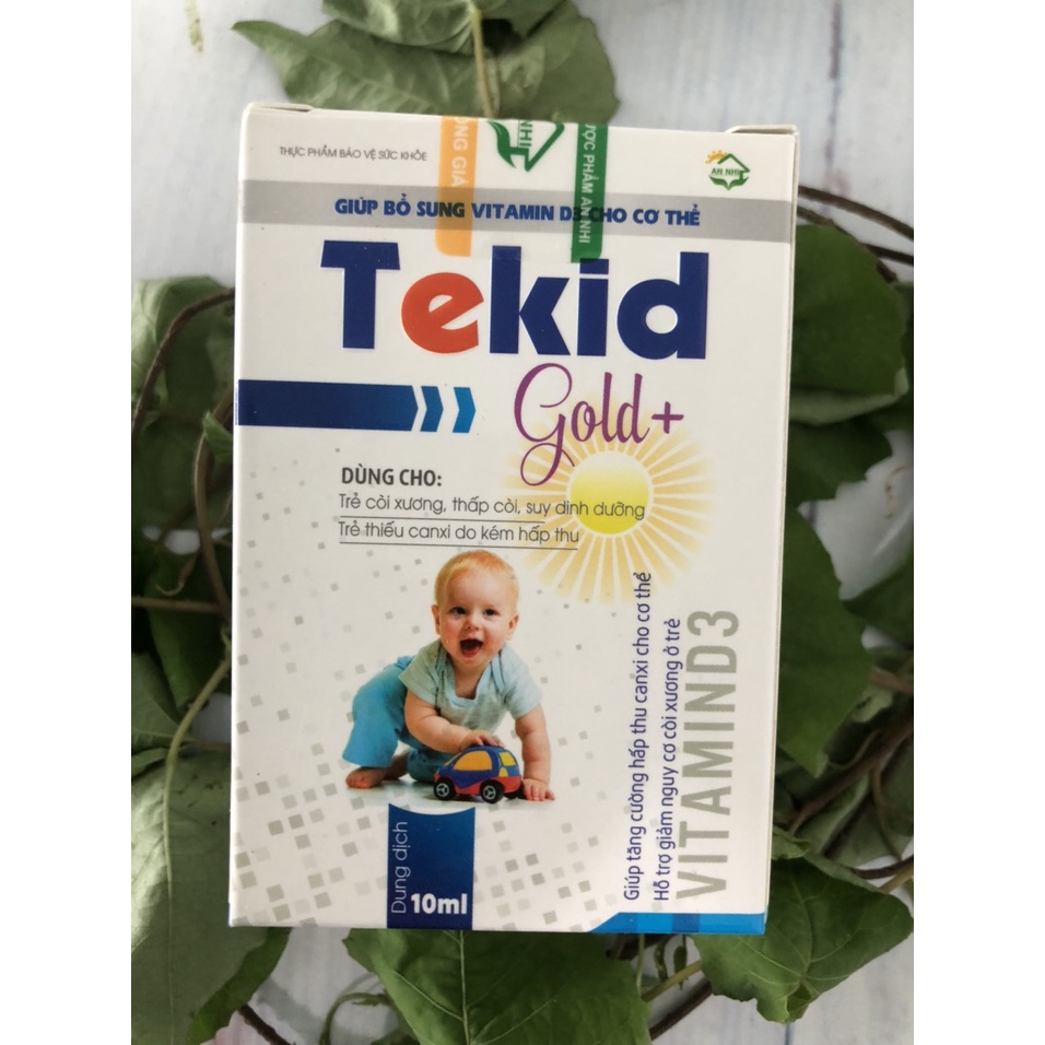 Vitamin D3 TEKID GOLD+ Bổ sung vitamin D3 cho trẻ, giúp tăng cường hấp thu canxi cho trẻ, giảm nguy cơ còi xương