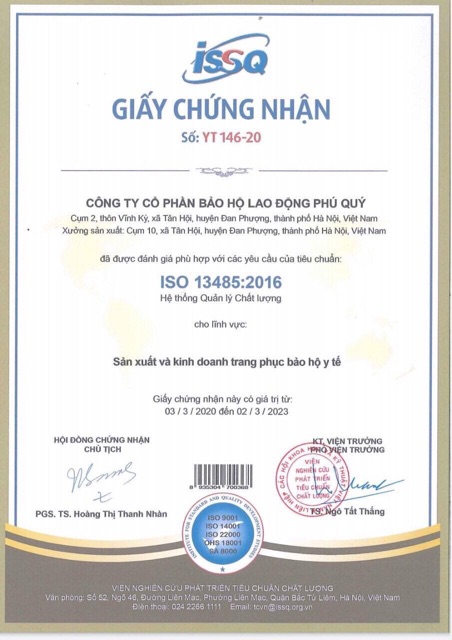 Set đồ bảo hộ y tế có chứng nhận kiểm duyệt