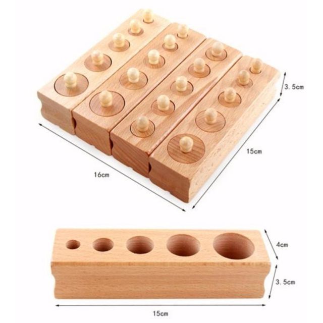 Bộ trụ có núm Montessori loại nhỏ (Mini Cylinder blocks)