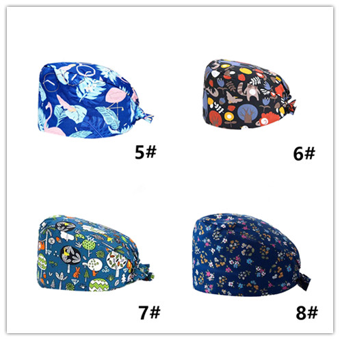 [Hàng mới về] Mũ cotton y tá bác sĩ bệnh nhân họa tiết in đa dạng