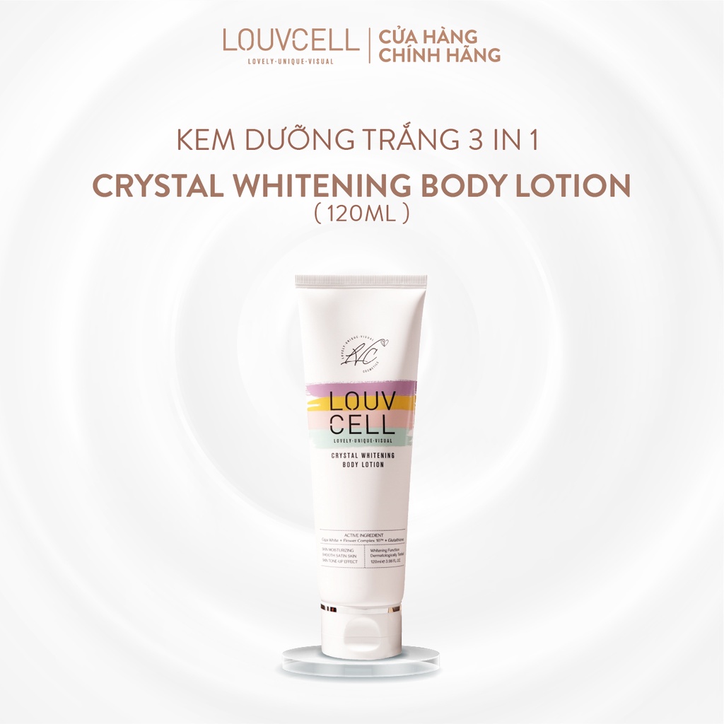 Kem body dưỡng trắng 3 in 1 Louv Cell Crystal Whitening Body Lotion 120 ml