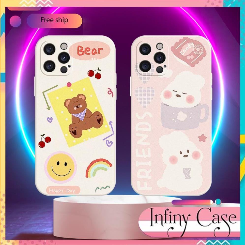 ốp viền vuông ốp lưng iphone Thỏ Gấu 5s/6/6plus/6s/6splus/7/7plus/8/8plus/x/xr/xs/11/12/pro/max/plus/promax D97
