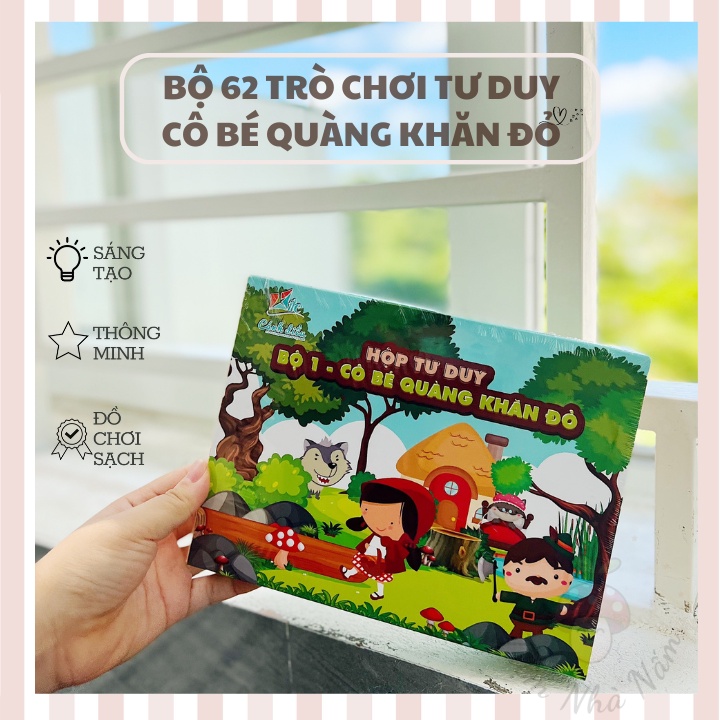 Hộp 62 trò chơi tư duy Cô bé quàng khăn đỏ, có thể chơi theo nhóm nhiều lứa tuổi