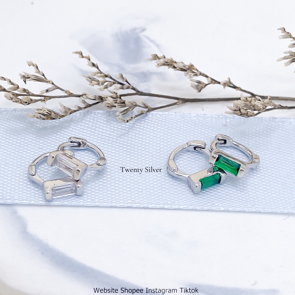 Khuyên Tai Bạc Nữ Đính Đá Sang Trọng S925 BTARG6883. Bông Tai Bạc Nữ S925 20Silver