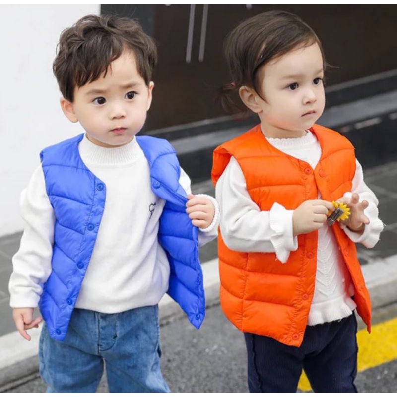 Áo phao gile siêu nhẹ hàng quảng châu cho bé trai bé gái 9-19kg