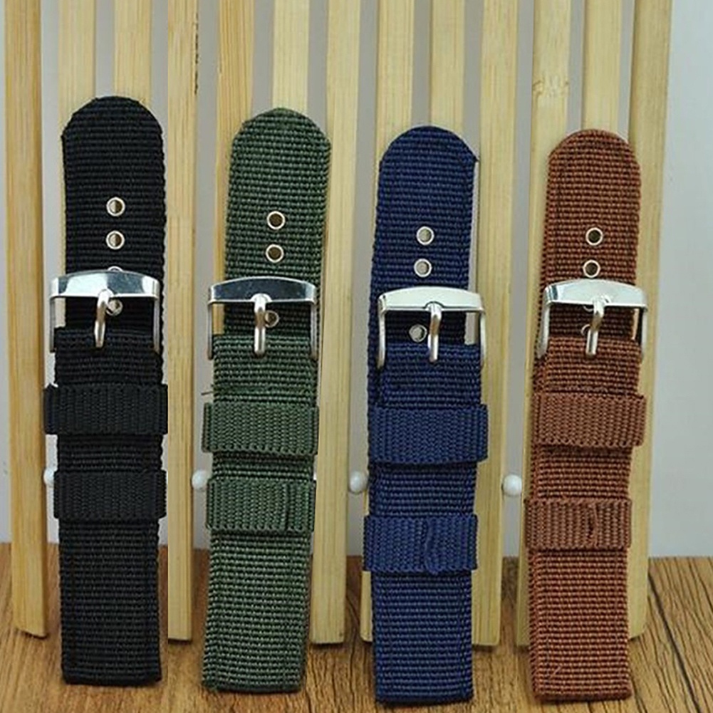 Dây đồng hồ đeo tay bằng nylon 18mm 20mm 22mm 24mm phong cách quân đội