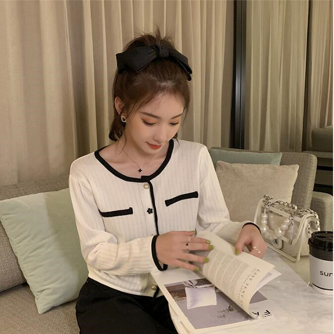 SUXI Áo Cardigan Dệt Kim Phối Màu Thời Trang Nữ Tính