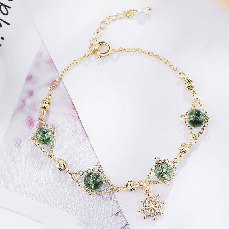 Vòng Đeo Tay Hình Ma Đính Đá Pha Lê Xanh Lá Cao Cấp Thiết Kế Thời Trang Mới 2022 Làm Quà Tặng Cho Bạn Gái