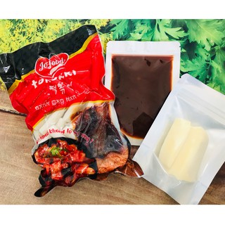 combo nấu bánh gạo Hàn Quốc với mozarrela (500g bánh gạo Jofood+sốt+phô mai mozarrela)