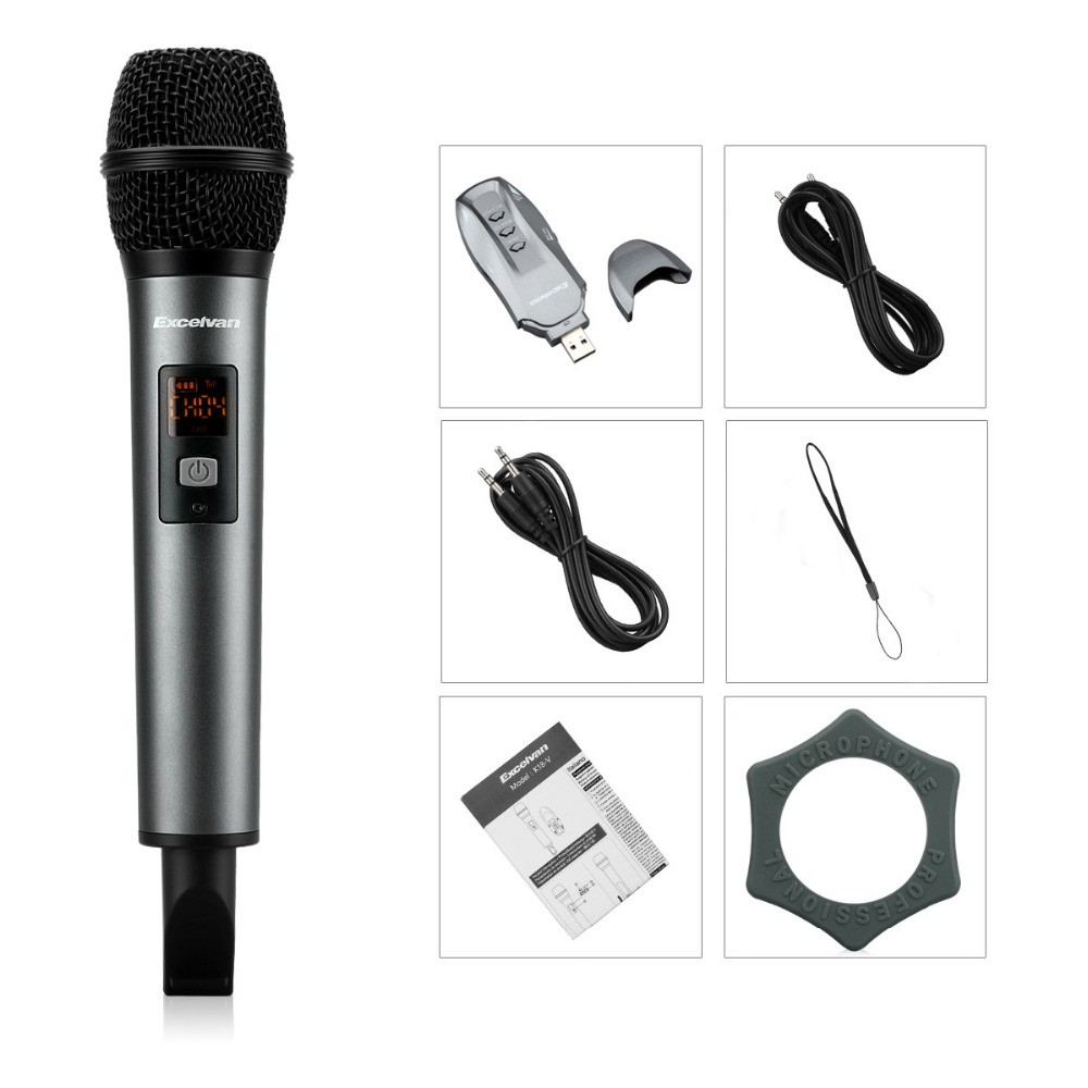 Micro Karaoke không dây Excelvan K18V, 01 mic, VHF, Bảo hành 12 tháng chính hãng. | BigBuy360 - bigbuy360.vn