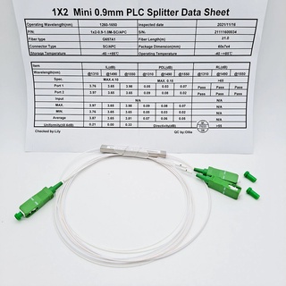 Bộ chia quang plc 1x2 sc/apc dài 1m phi 0.9mm
