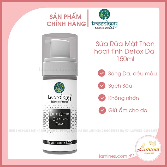 Sữa Rửa Mặt Làm Sạch Sâu Detox Da Treeology | Deep Detox Cleansing Foam Treeology 150ml