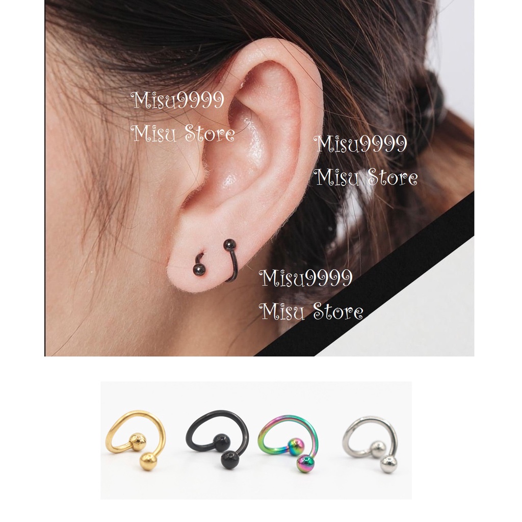 Khuyên titan wave xoắn nam nữ