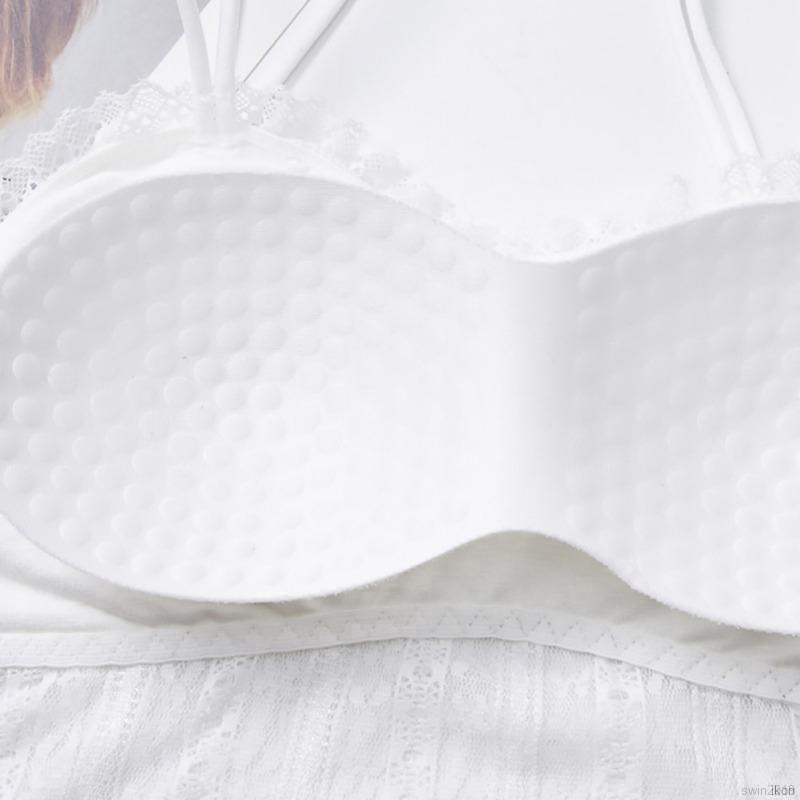 Áo Tank Top Phối Ren Hoa Thiết Kế Màu Trơn Thanh Lịch