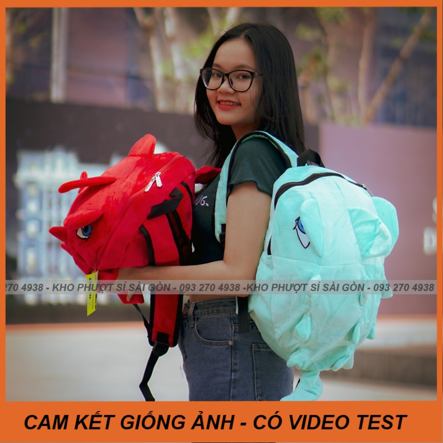 Phụ kiện chụp ảnh balo khủng long vải nhung mịn siêu cool cho nữ - Balo tắc kè nhiều màu