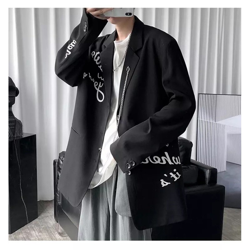 ►áo blazer vest thời trang unisex T-A-N phong cách hàn quốc AV012 from rộng màu đen và ben
