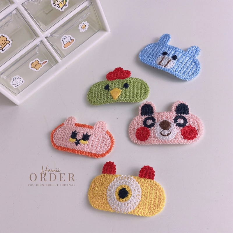 Kẹp tóc len hình thú cute