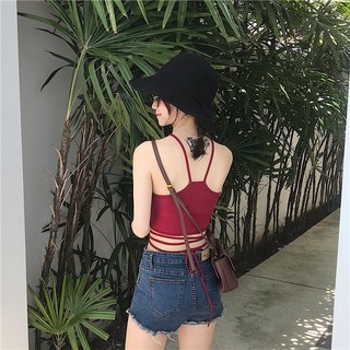 Áo yếm dây đen eo sexy A0404T