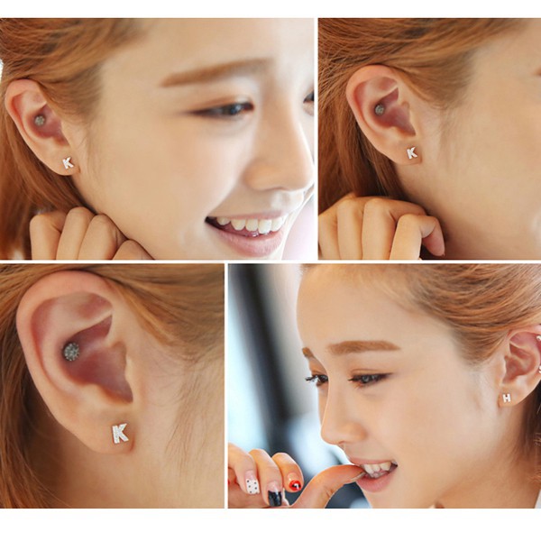 Khuyên Tai Chữ Cái A643 Thời Trang Cho Nữ