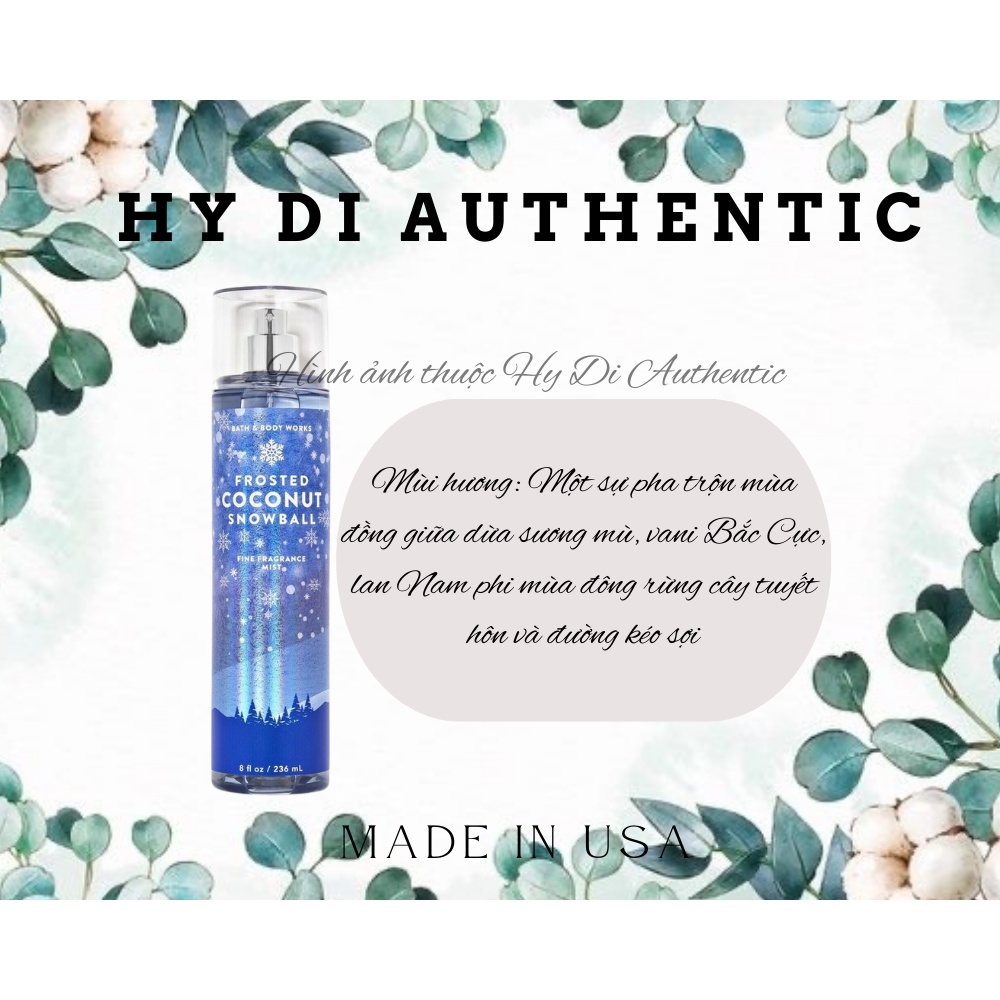 FROSTED COCONUT SNOWBALL - XỊT THƠM DƯỠNG THỂ BATH & BODY WORKS USA