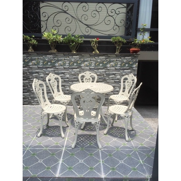 Bộ bàn ghế nhôm đúc, bàn ghế sân vườn