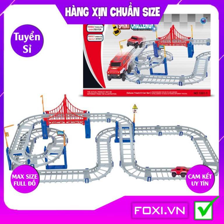 Mô hình lắp ráp đường ray xe lửa Foxi-Xếp hình tàu hỏa-tàu lượn siêu tốc-đa dạng và sáng tạo-Đồ chơi ô tô cho bé trai