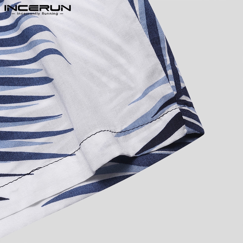 INCERUN Men's Causal Short Sleeve Formal Collar Shirt | BigBuy360 - bigbuy360.vn