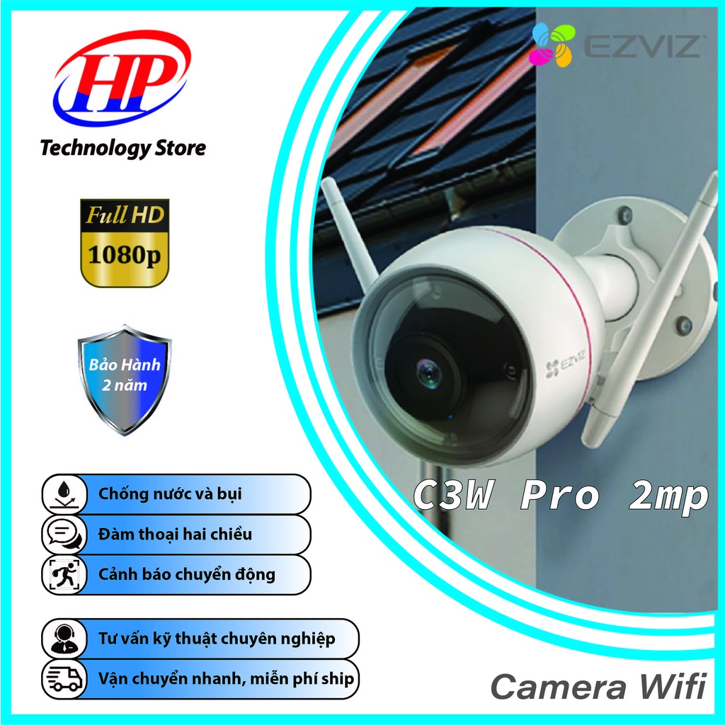 Camera WiFi EZVIZ C3W PRO 2mp & 4mp IP Ngoài Trời Thông Minh,Màu Ban Đêm,Đàm Thoại 2 Chiều - Hàng Chính Hãng