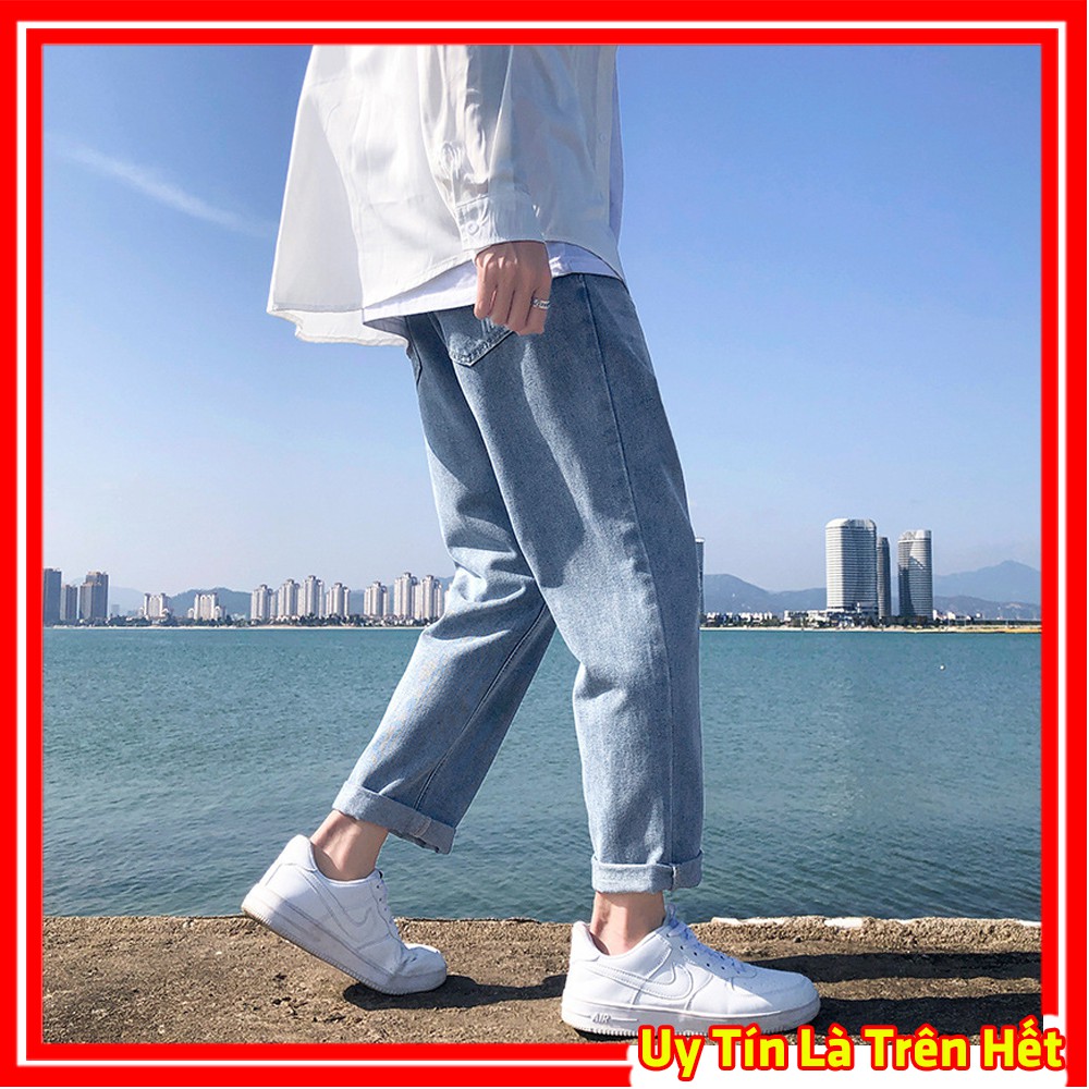 Quần Bò Jean Baggy Ống Suông Đẹp, Rộng Nam Nữ Phong Cách Hàn Quốc Hottrend 2021 Chất Liệu Dày Dặn - 112