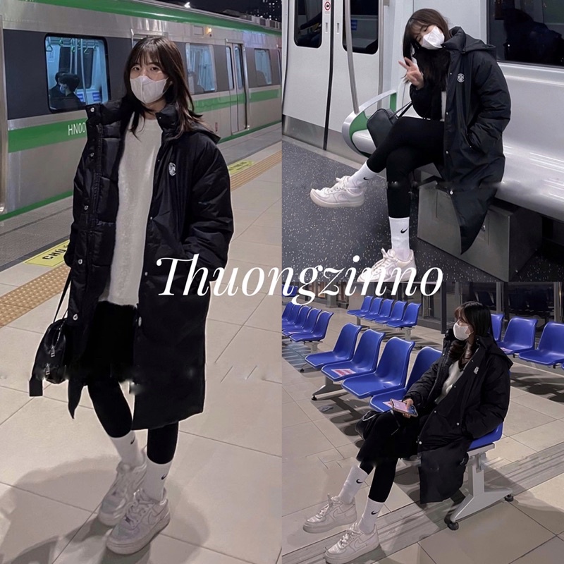 [Ảnh thật/Video] Áo phao dáng dài form to Hàn Quốc phong cách trẻ trung năng động