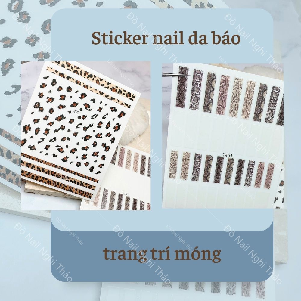 Sticker nail da báo trang trí móng