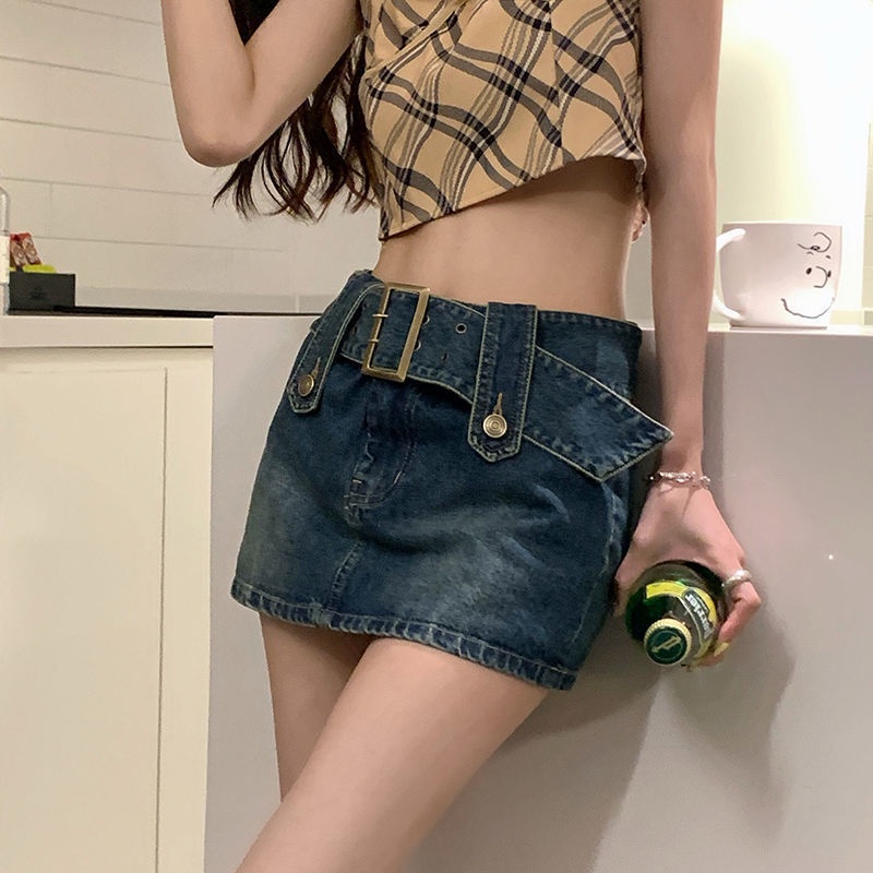 Chân Váy Denim Lưng Cao Dáng Chữ a Phong Cách Thời Trang Mùa Xuân Mới Có Size Lớn 2022
