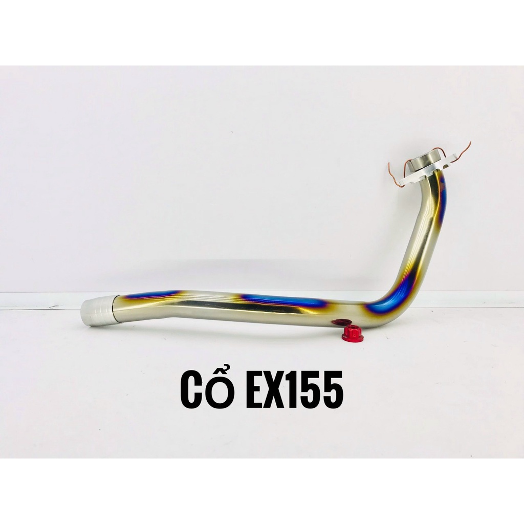 Cổ pô titan mẫu bóng gắn xe Ex135, Ex150, Ex155