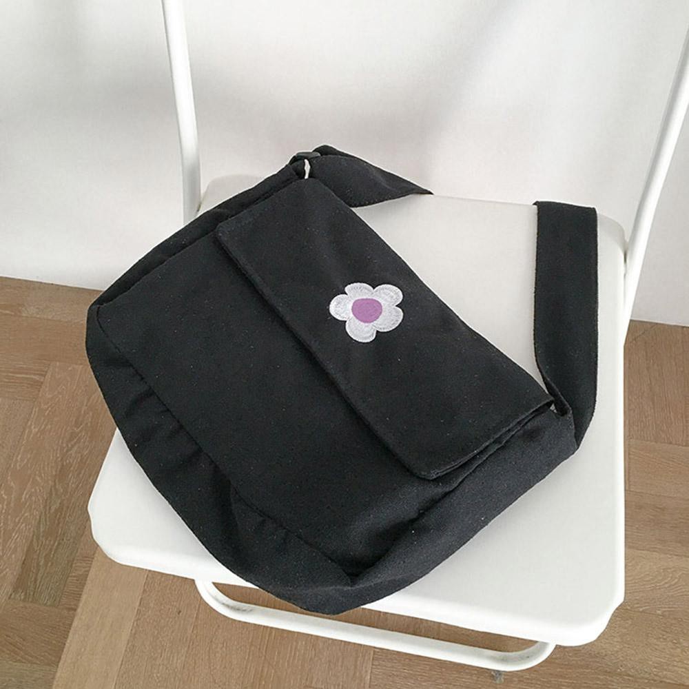 TÚI TOTE ĐEO CHÉO BÔNG HOA UNISEX NAM NỮ CÓ TÚI CON VẢI DỆT CANVAS PHONG CÁCH ULZZANG