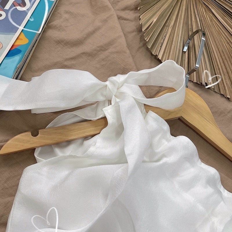 Áo voan dây rút lêch vai