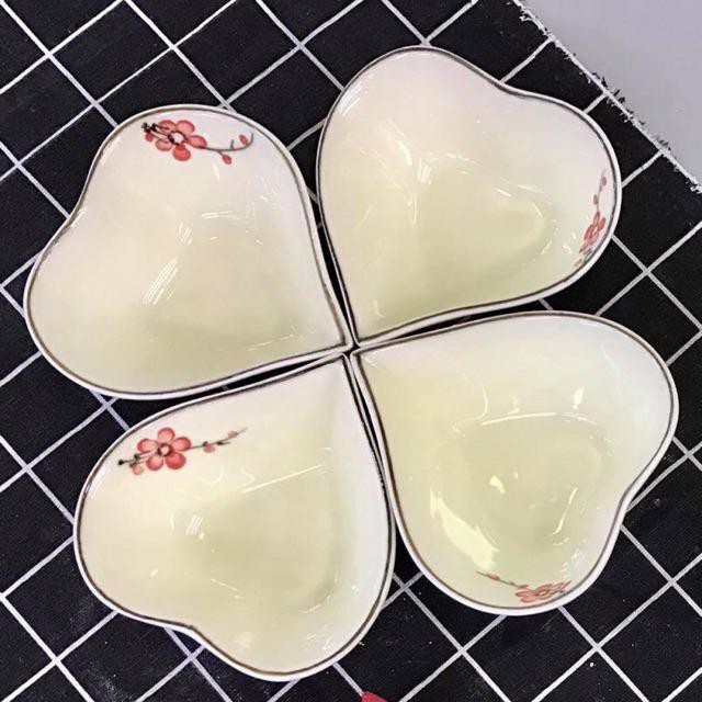 Set đĩa hoa trang trí món ăn gốm Bát Tràng (Chọn mẫu)