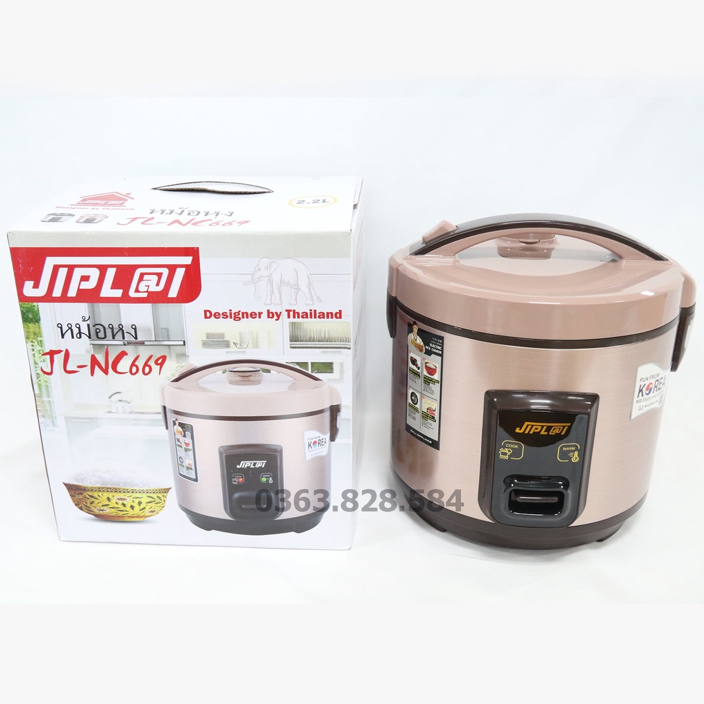 💥Nồi Cơm Điện JIPLAI Thái Lan NC669 Dung Tích 2.2 Lít Lòng Niêu Siêu Dày, Bảo Hành 12 Tháng