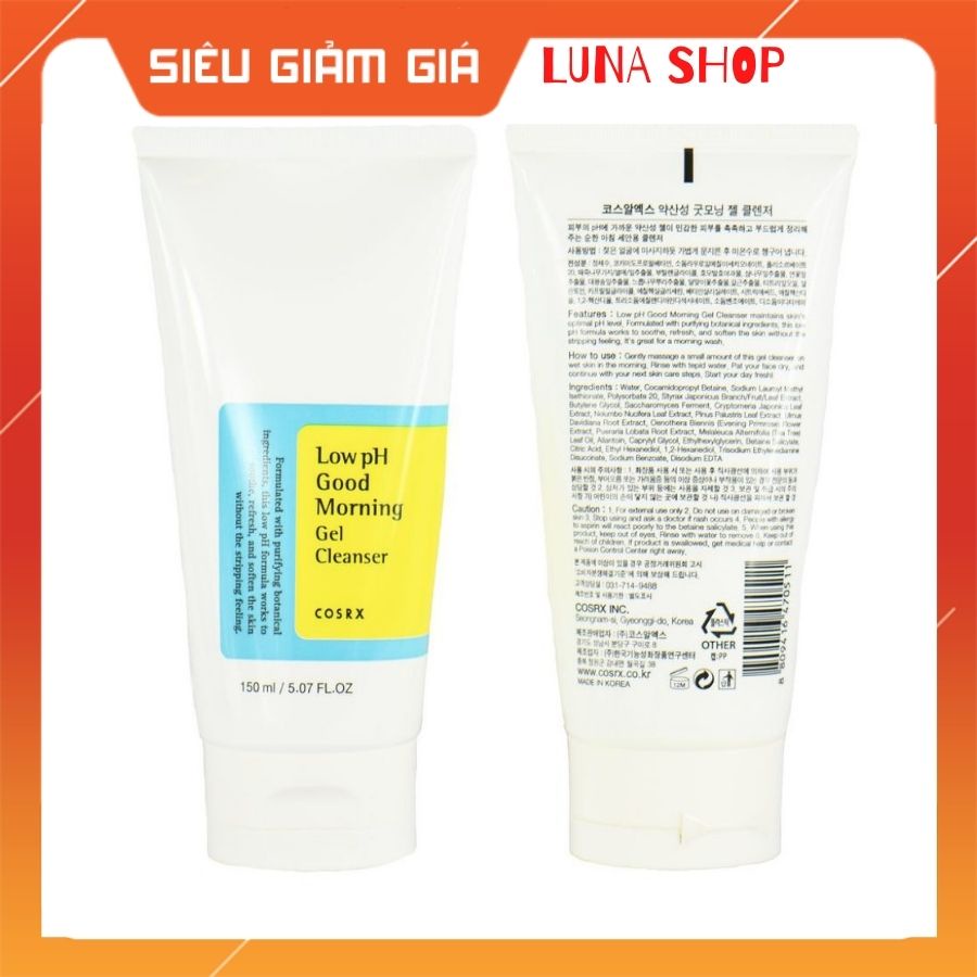 Sữa Rửa Mặt Cosrx Low PH Good Morning Gel Cleanser Dạng Gel Chiết Từ Dầu Cây Trà | BigBuy360 - bigbuy360.vn
