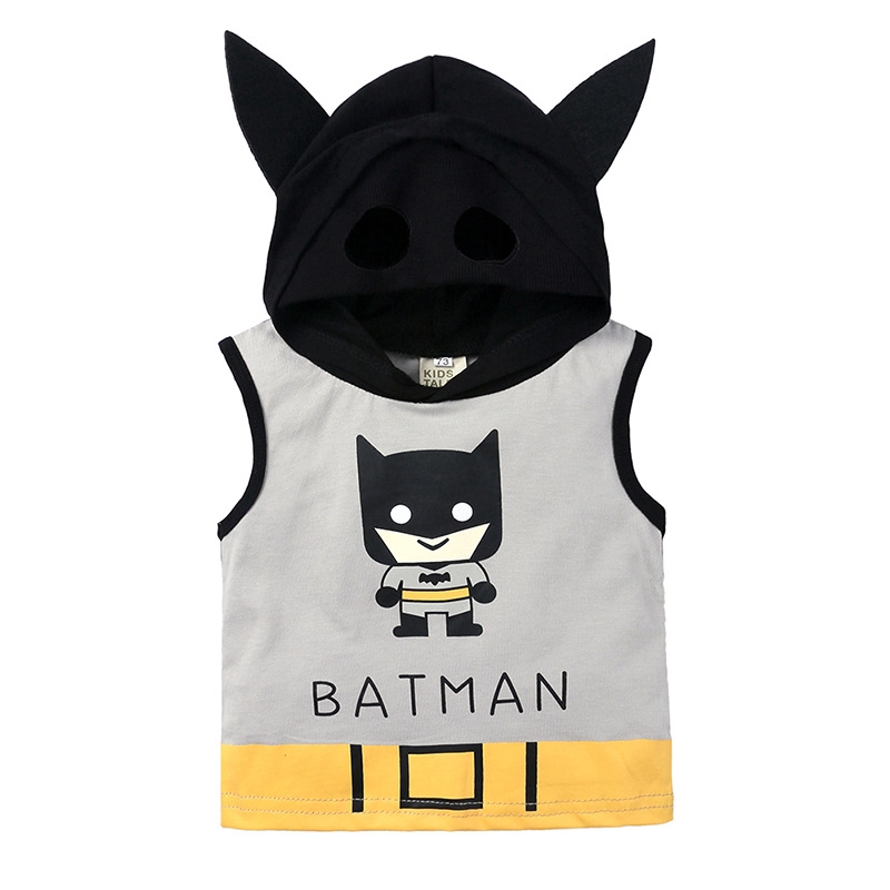 Set trang phục MANVIN BABY 2 món áo hoodie sát nách có mũ trùm đầu và quần đùi thời trang cho bé trai sơ sinh