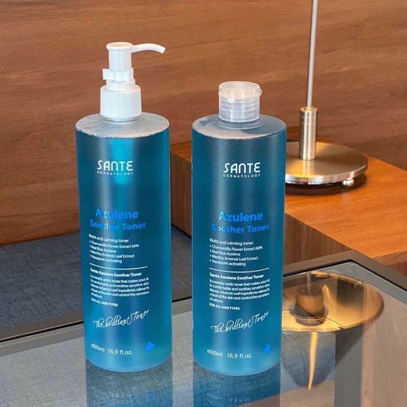 Toner Sante Căng Bóng Phục Hồi Da Chứa Ha Đa Phân Tử Siêu Nhỏ - Azulene Soother Toner 500ml
