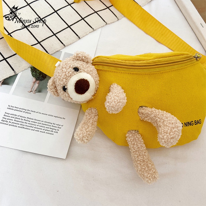 Túi vải canvas - túi tote gấu thời trang đeo vai đựng đồ trẻ trung TV03