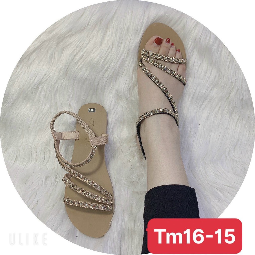 FREESHIP (MÃ SDD02) GIÀY SANDAL NỮ QUAI ĐÁ TRƠN CAO CẤP ÊM CHÂN
