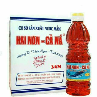 Thùng 6 chai loại 500ml 32 độ đạm (nước mắm hai non cà ná)